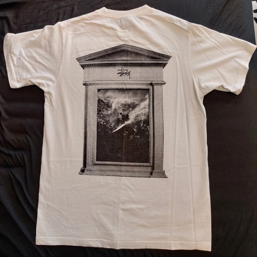 Stussy Surf Tomb Off-White Graphic Tee